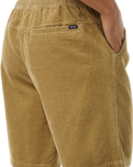 The Rip Curl Mens Classic Surf Corduroy Walkshorts in Dark Khaki