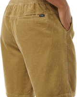 The Rip Curl Mens Classic Surf Corduroy Walkshorts in Dark Khaki