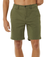 The Rip Curl Mens Classic Surf Chino Walkshorts in Dark Olive