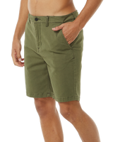 The Rip Curl Mens Classic Surf Chino Walkshorts in Dark Olive