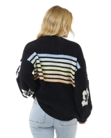 The Rip Curl Womens High Tide Hibiscus Stripe Jumper in Black