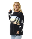 The Rip Curl Womens High Tide Hibiscus Stripe Jumper in Black