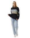 The Rip Curl Womens High Tide Hibiscus Stripe Jumper in Black