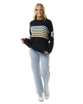 The Rip Curl Womens High Tide Hibiscus Stripe Jumper in Black