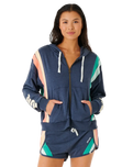 The Rip Curl Womens Day Break Zip Thru Hoodie in Navy