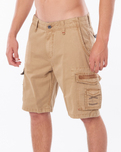 The Rip Curl Mens Trail Cargo Walkshorts in Khaki