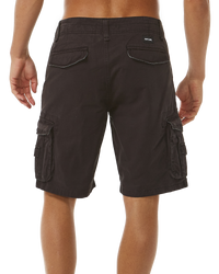 The Rip Curl Mens Trail Cargo Walkshorts in Washed Black