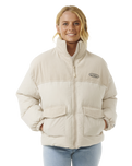 The Rip Curl Womens High Tide Mixed Cord Jacket in Off White