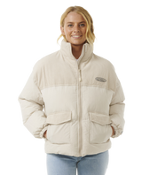 The Rip Curl Womens High Tide Mixed Cord Jacket in Off White