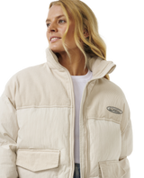 The Rip Curl Womens High Tide Mixed Cord Jacket in Off White