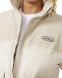 The Rip Curl Womens High Tide Mixed Cord Jacket in Off White