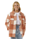 The Rip Curl Womens Soleil Check Jacket in Dark Rust