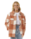 The Rip Curl Womens Soleil Check Jacket in Dark Rust