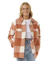 The Rip Curl Womens Soleil Check Jacket in Dark Rust