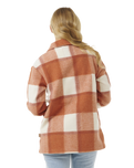 The Rip Curl Womens Soleil Check Jacket in Dark Rust