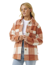 The Rip Curl Womens Soleil Check Jacket in Dark Rust