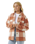 The Rip Curl Womens Soleil Check Jacket in Dark Rust