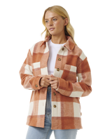 The Rip Curl Womens Soleil Check Jacket in Dark Rust