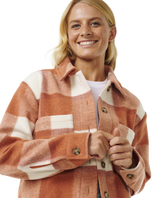 The Rip Curl Womens Soleil Check Jacket in Dark Rust