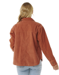 The Rip Curl Womens Stevie Cord Shirt in Dark Rust