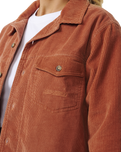 The Rip Curl Womens Stevie Cord Shirt in Dark Rust