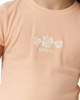 The Rip Curl Girls Girls Tropic Rib T-Shirt in Bright Peach