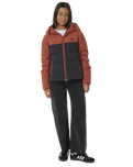 The Rip Curl Womens Anti-Series Contrast Tech Jacket in Rust