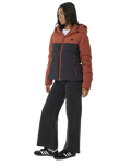 The Rip Curl Womens Anti-Series Contrast Tech Jacket in Rust