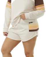 The Rip Curl Womens Block Party Track Shorts in Oatmeal