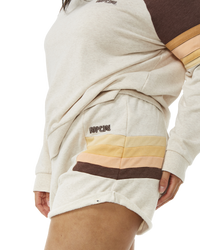 The Rip Curl Womens Block Party Track Shorts in Oatmeal