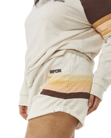 The Rip Curl Womens Block Party Track Shorts in Oatmeal