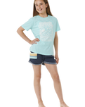 The Rip Curl Girls Girls Breeze Standard T-Shirt in Sky Blue