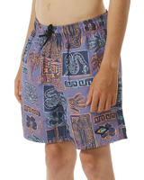 The Rip Curl Boys Boys Lost Islands Tile Volley Shorts in Multi Colour