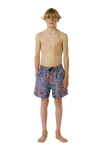 The Rip Curl Boys Boys Lost Islands Tile Volley Shorts in Multi Colour