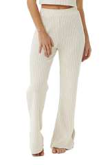 The Rip Curl Womens Sea Of Dreams Rib Trousers in Natural