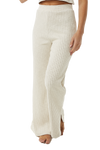 The Rip Curl Womens Sea Of Dreams Rib Trousers in Natural