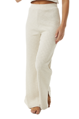 The Rip Curl Womens Sea Of Dreams Rib Trousers in Natural