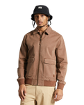 The Brixton Mens Dillinger Station Jacket in Sepia Sol Wash