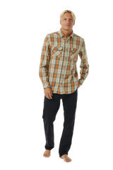 The Rip Curl Mens SWC Flannel Shirt in Clay
