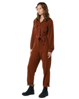 The Rip Curl Womens Combi Searcher Jumpsuit in Dark Brown