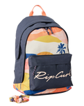 The Rip Curl Double Dome Backpack in Navy & Peach