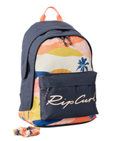 The Rip Curl Double Dome Backpack in Navy & Peach