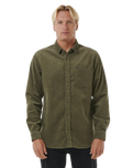 The Rip Curl Mens Classic Surf Cord Shirt in Dusty Olive