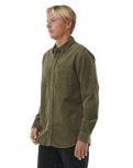 The Rip Curl Mens Classic Surf Cord Shirt in Dusty Olive