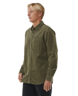 The Rip Curl Mens Classic Surf Cord Shirt in Dusty Olive