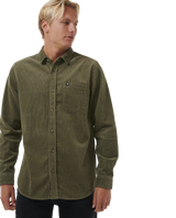 The Rip Curl Mens Classic Surf Cord Shirt in Dusty Olive