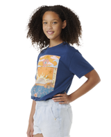 The Rip Curl Girls Girls Summer Solstice Art T-Shirt in Washed Navy