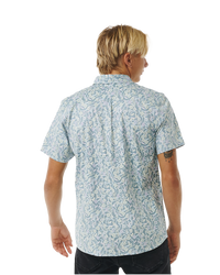 The Rip Curl Mens Floral Reef Shirt in Bluestone