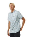 The Rip Curl Mens Floral Reef Shirt in Bluestone