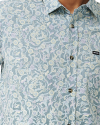 The Rip Curl Mens Floral Reef Shirt in Bluestone